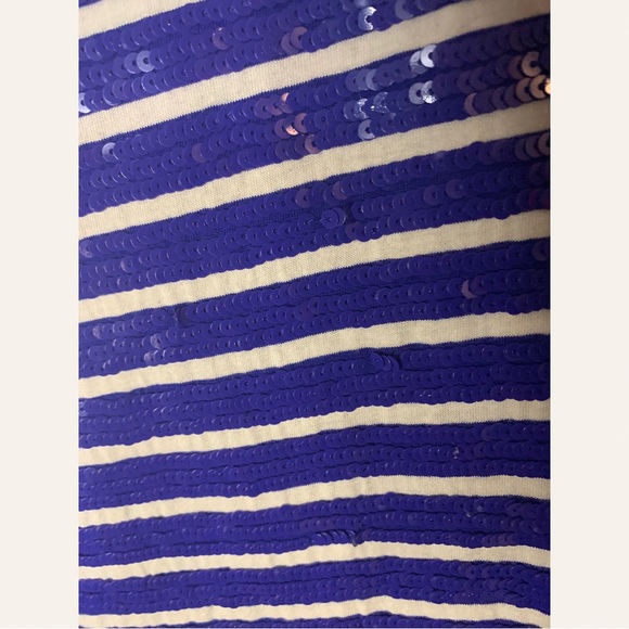 Ralph Lauren Blue White Striped Sequins Shirt NWT - Picture 4 of 6